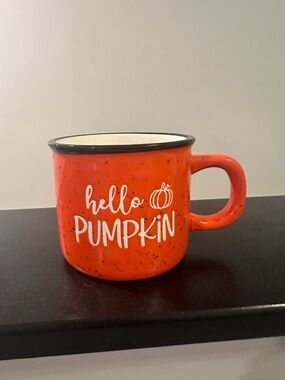 Hello Pumpkin Orange Ceramic Mug - Festive Fall Drinkware